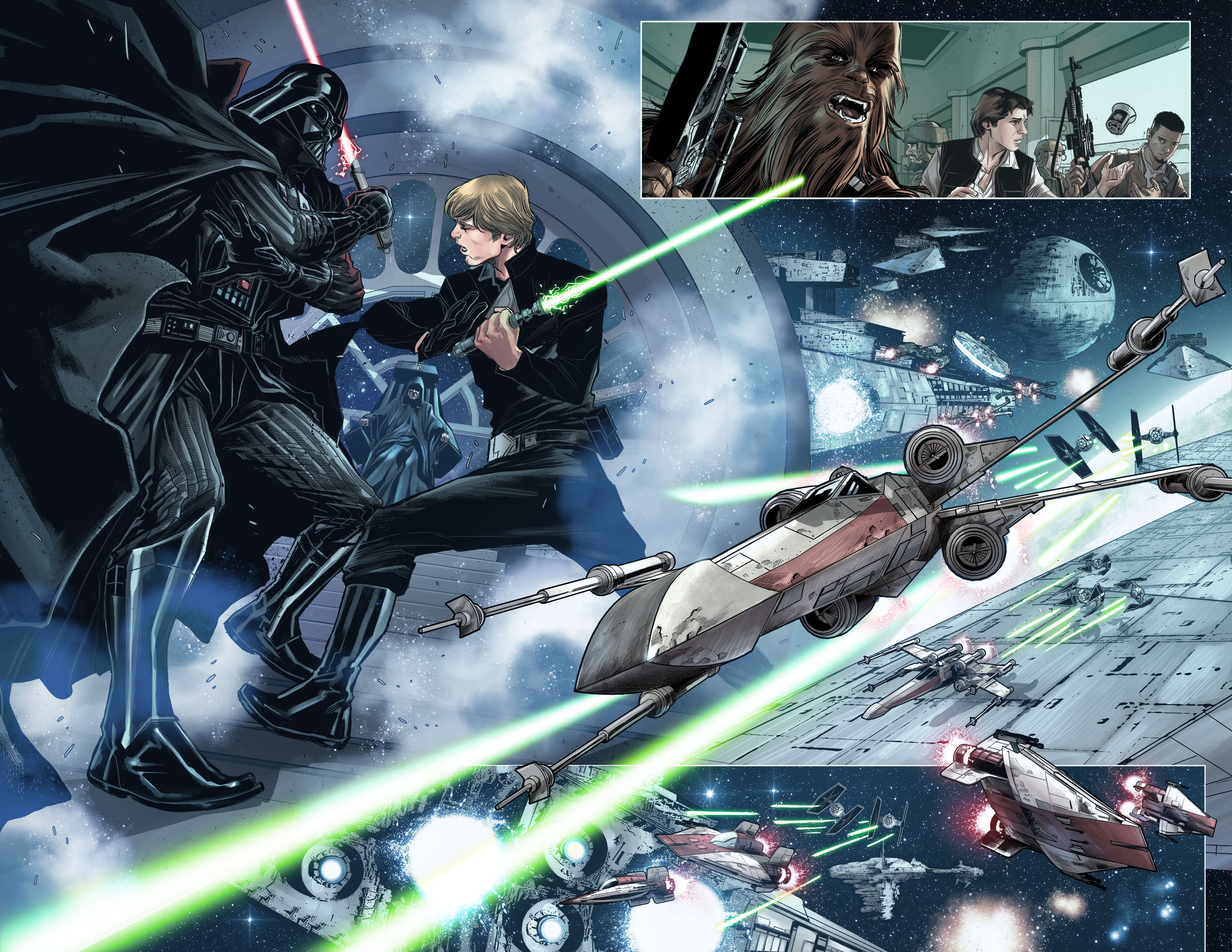 In 'Shattered Empire #1' (2015), the struggle of the Rebel Alliance against the Empire.