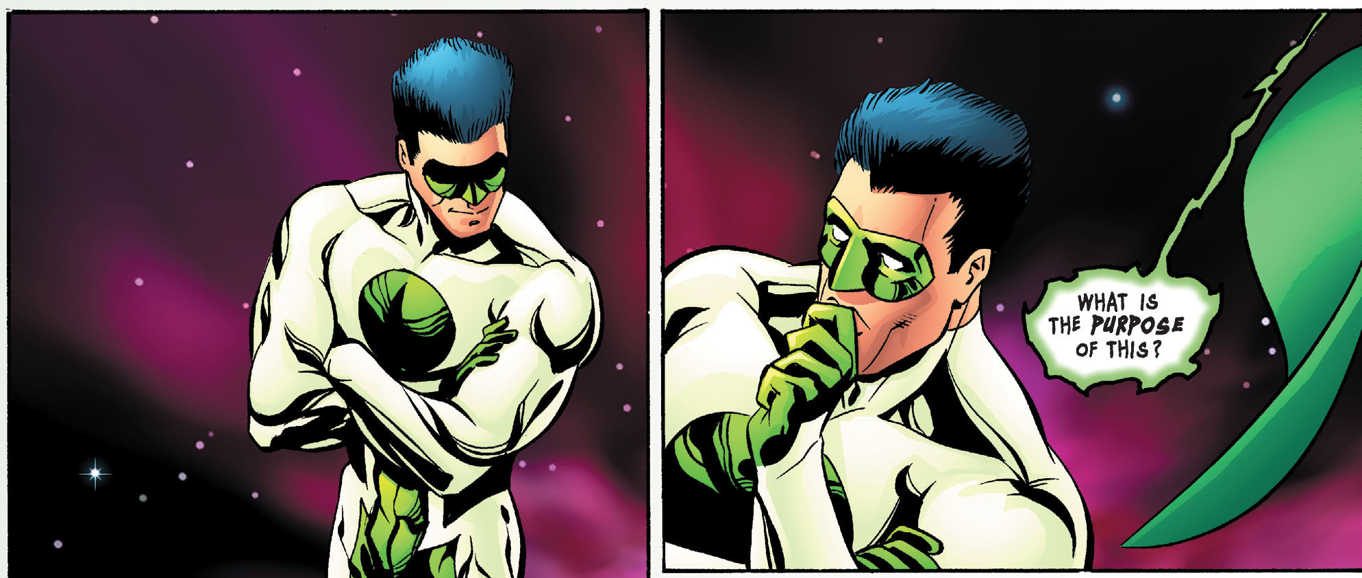 In 'Green Lantern' (1990) #150, Ion sees the timeline.